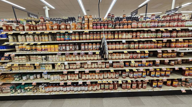 I stood in front of this entire wall of pasta sauce looking for something that was actually still family owned